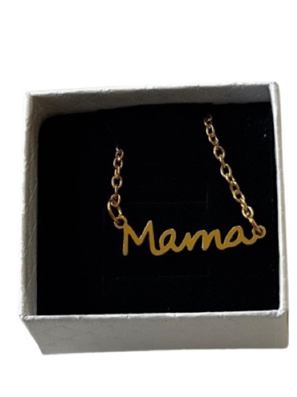 Mama Script bracelet — Gold Tone